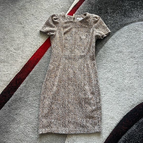 Calvin Klein Brown Tweed Sheath Dress - Picture 1 of 4